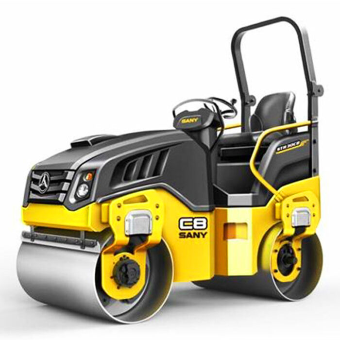 TANDEM DRUM ROLLER 3 TON STR30C-8  Operating Weight : 3000kg  Excitation Force : 46/28kN Rated Net Power : 28.1 kW(gross)