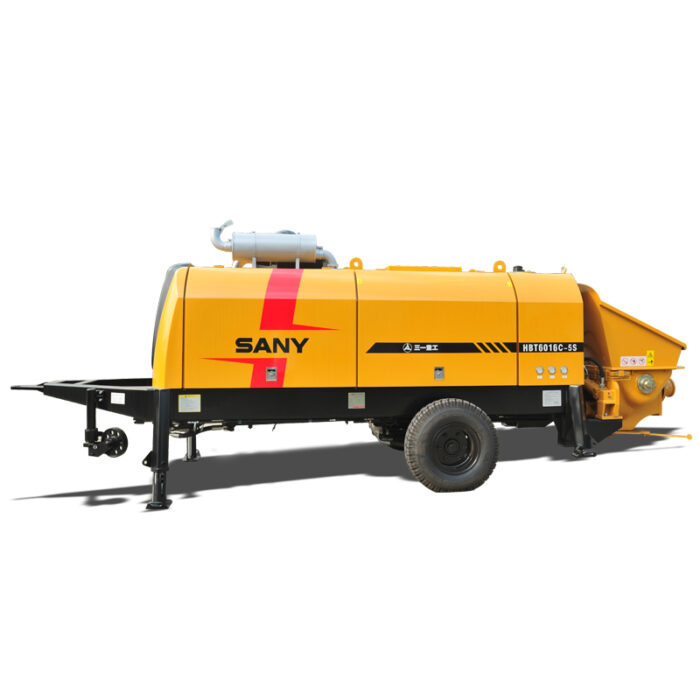 70M3/H DIESEL ENGINE TRAILER PUMP  Theo.delivery pressure : 10/16Mpa  Theo.concrete output : 70/45m3/h Engine rated power : 180kW/2200rpm
